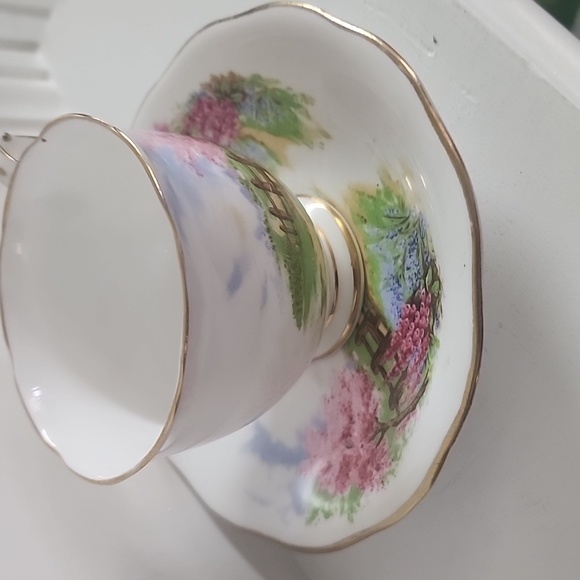 Vtg Royal Patrician Tea Cup & Saucer Blue Flowers Bone China England - Picture 4 of 7